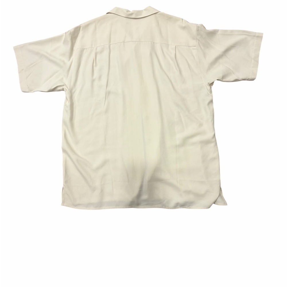 Bobby Chan Cream Silk Button Down Shirt with Red Dice Size M - Picture 5 of 5